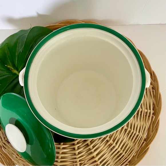 Georges Briard Vintage Green and White Mod Mid Century Modern Ice Bucket w/ lid - Picture 8 of 16
